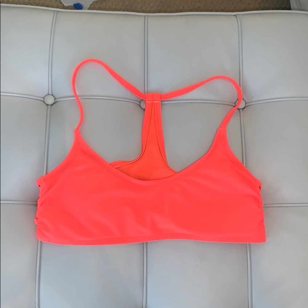Neon Orange/Pink Swim Top With Side Detailing!!